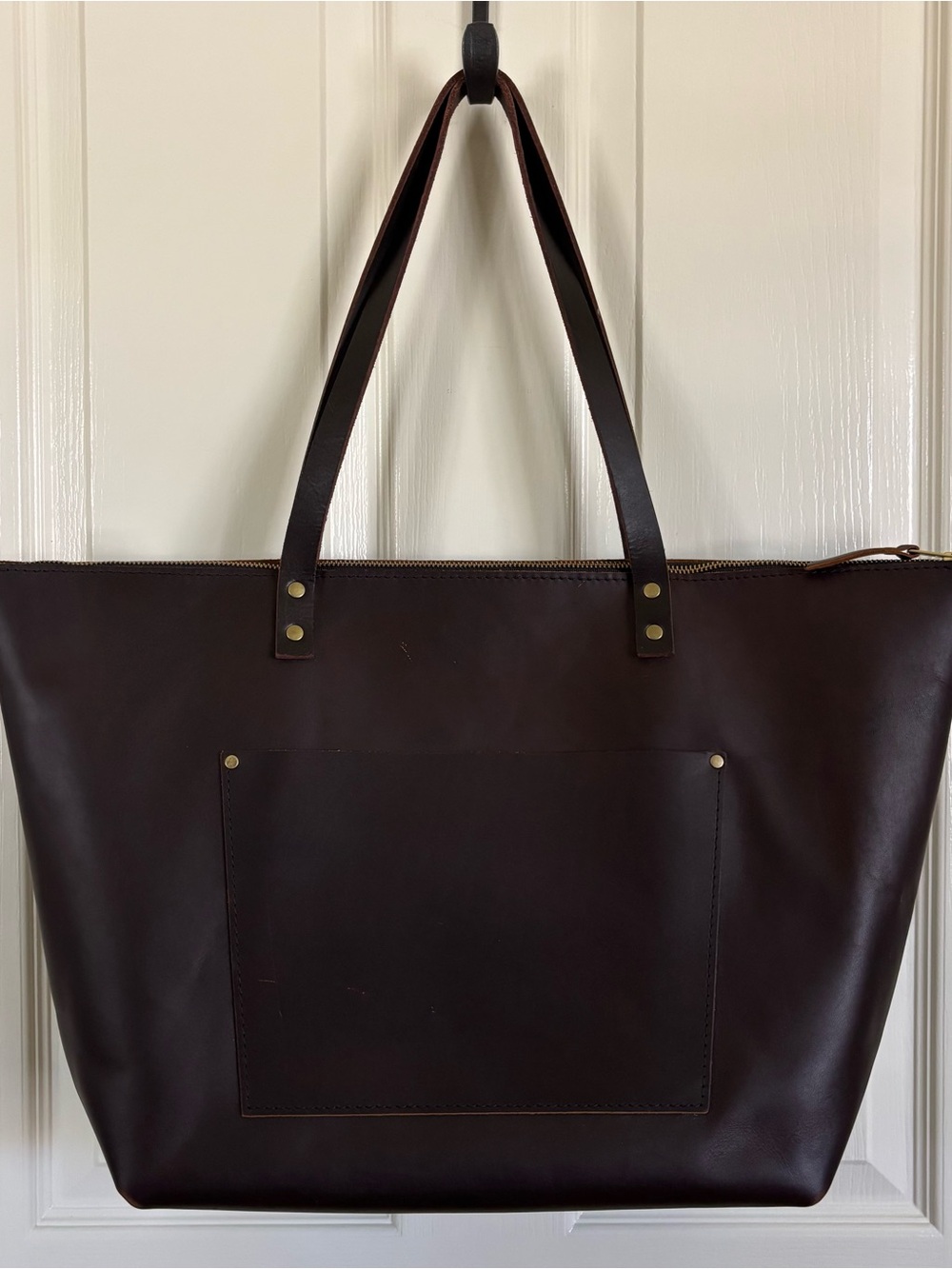 Portland Leather Dark Brown Tote Bag - Picture 2 of 6